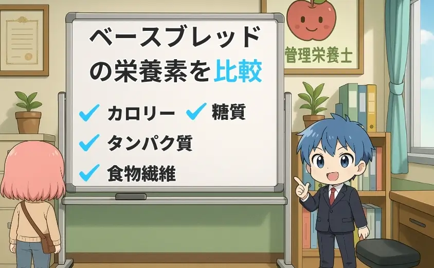 ベースブレッドの栄養素を比較